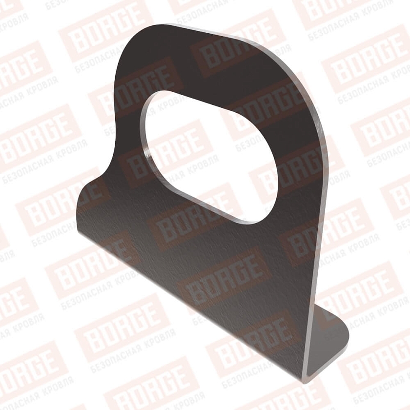 Кронштейн снегозадержателя однотрубчатого BORGE, серо-коричневый (RAL 8019 matt)