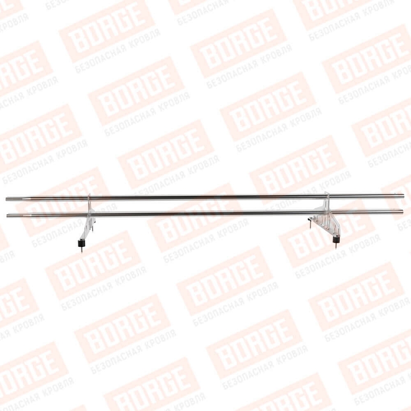 Снегозадержатель трубчатый Русский Рубеж 20х40мм, 1,5м, 2 опоры, цинк