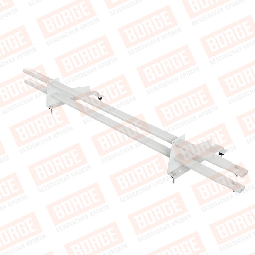 Снегозадержатель трубчатый Русский Рубеж 1,5м, 2 опоры, для МЧ с выс. ступ., сигнально-белый (RAL 9003), 350мм