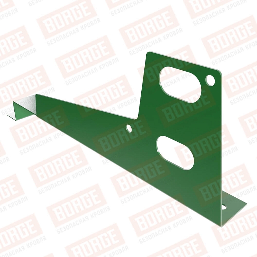 Универсальный кронштейн BORGE, оцинк., для МЧ с высокой ступенькой, лиственно-зеленый (RAL 6002), 400мм