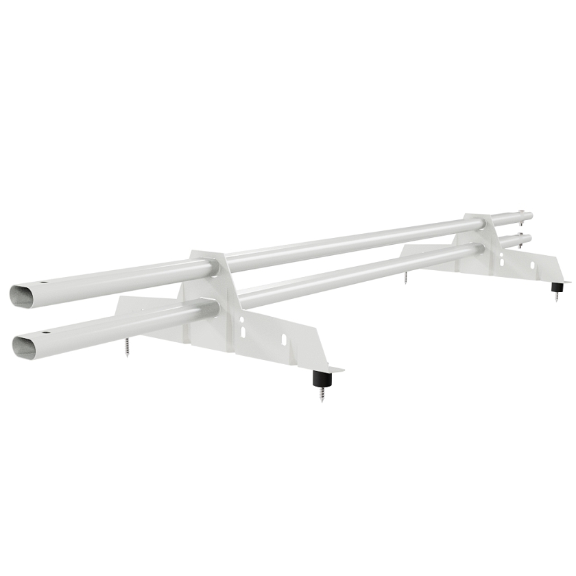 Снегозадержатель трубчатый Русский Рубеж 25х45мм, 1,5м, 2 опоры, сигнально-белый (RAL 9003)