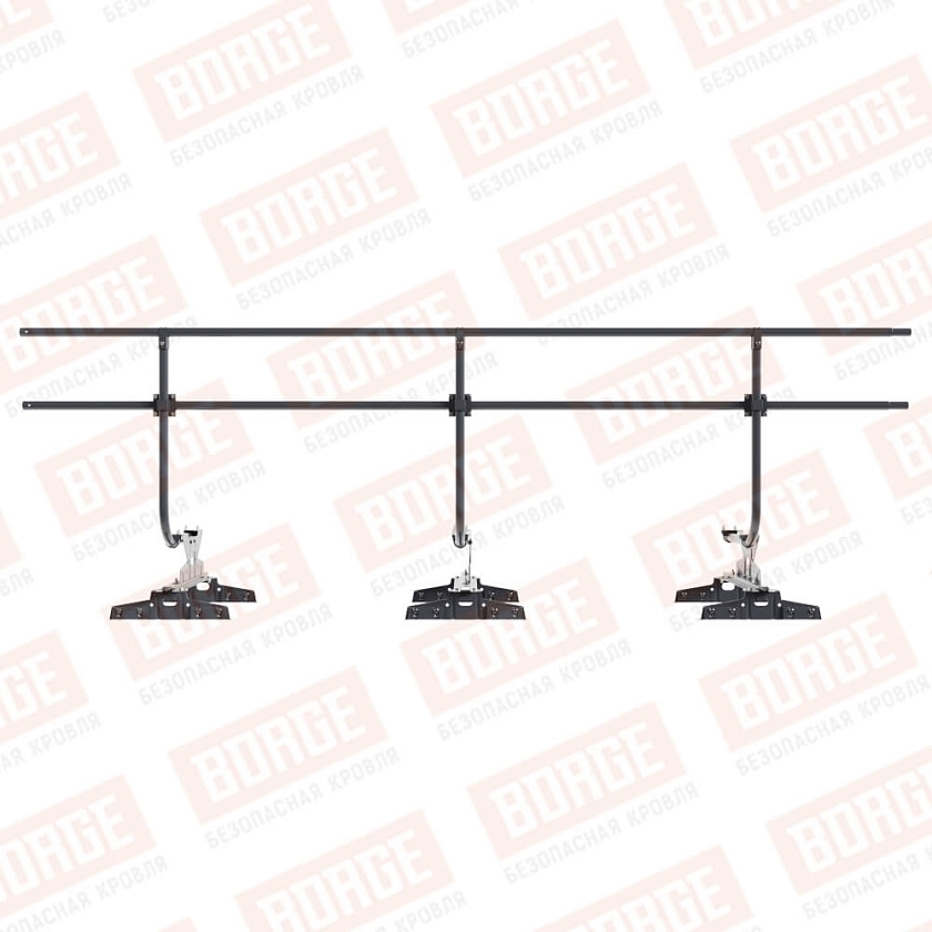 Ограждение кровельное BORGE H-90см, 3м, для параллельного фальца, серый графит (RAL 7024 matt)