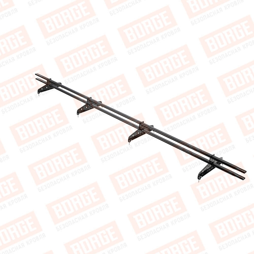 Снегозадержатель трубчатый Русский Рубеж 20х40мм, 3м, 4 опоры, чёрный (RAL 9005)