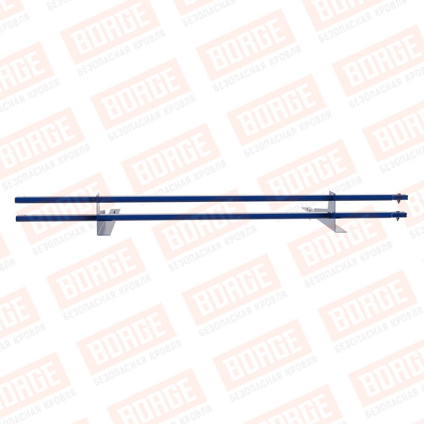 Снегозадержатель трубчатый BORGE 1,5м, 2 опоры, для гибкой черепицы,  сигнально-синий (RAL 5005)