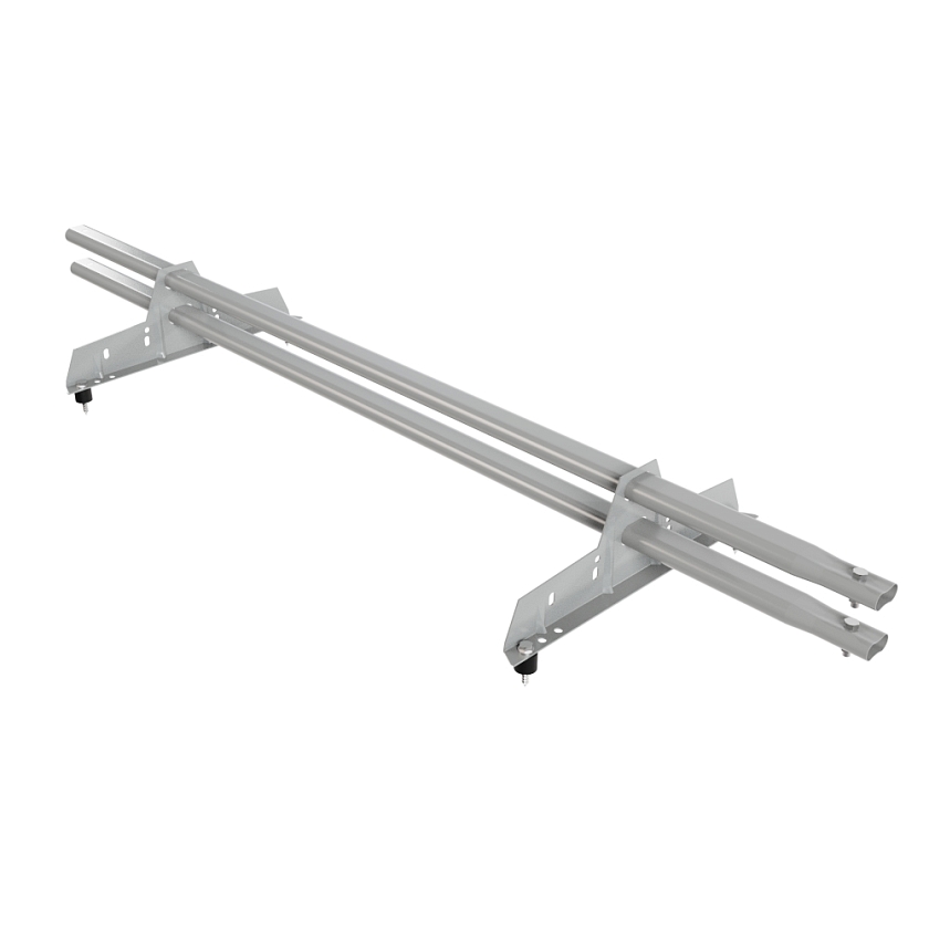 Снегозадержатель трубчатый Русский Рубеж 25х45мм, 1,5м, 2 опоры, бело-алюминиевый (RAL 9006)