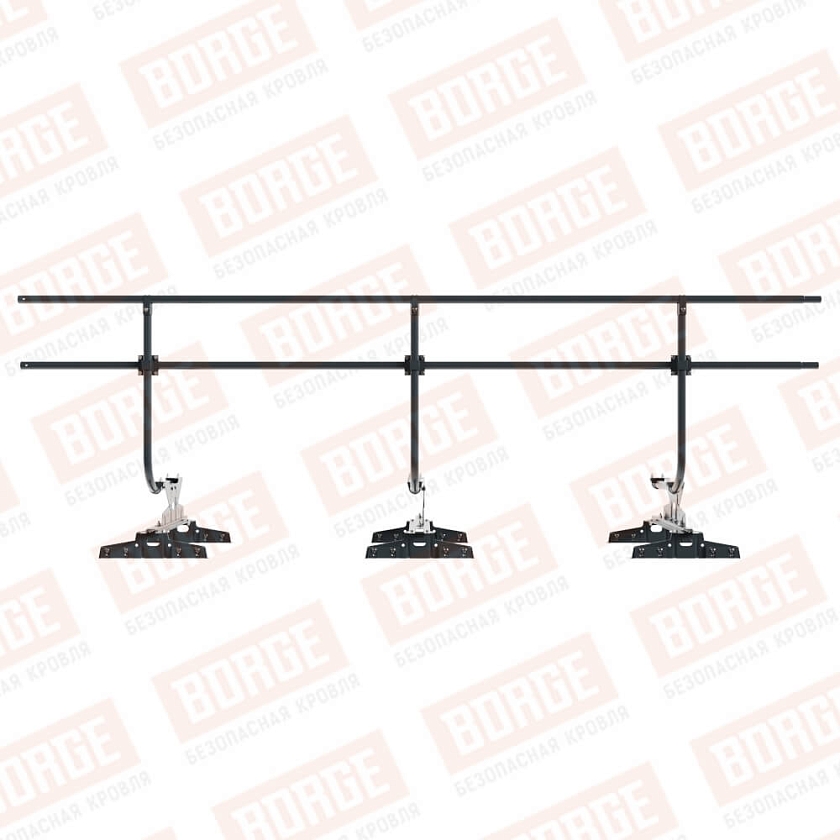 Ограждение кровельное BORGE H-90см, 3м, для параллельного фальца, антрацитово-серый (RAL 7016)