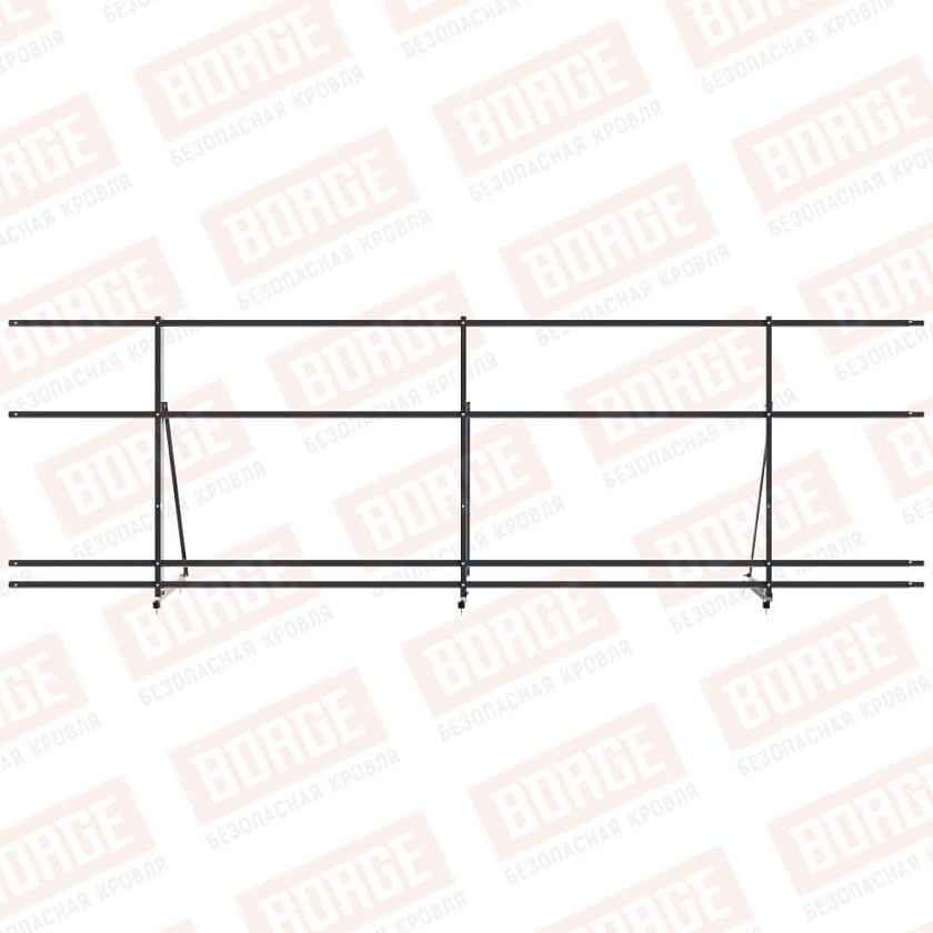 Ограждение декоративное NewLine H-90см, 3м, антрацитово-серый (RAL 7016), с двумя доп. трубами