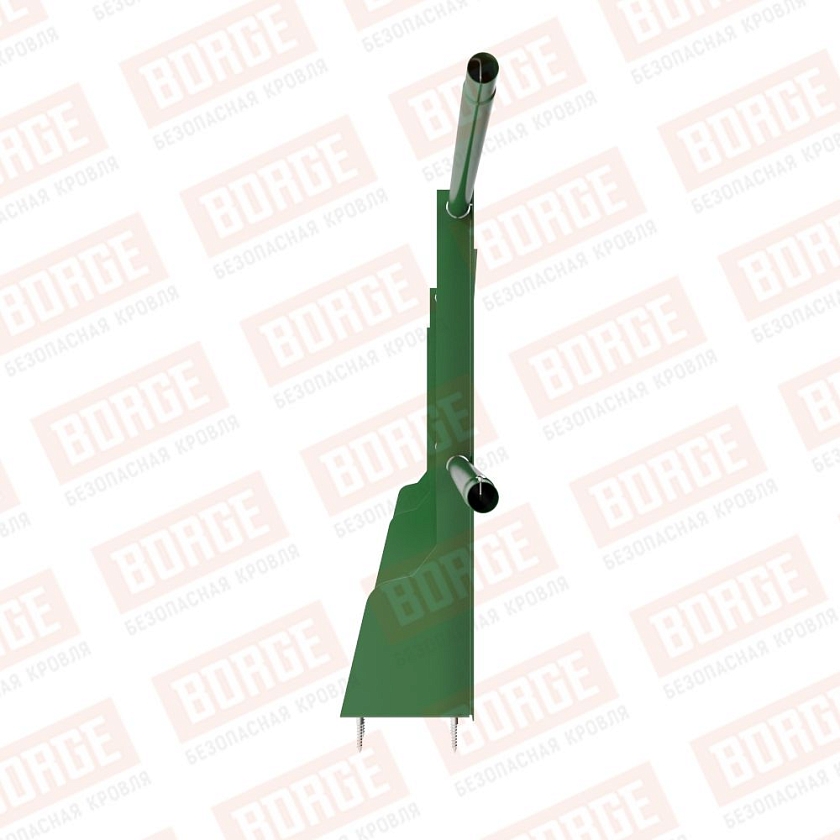 Ограждение плоских кровель Русский Рубеж Н-60, 3м, верхнее крепление, лиственно-зеленый (RAL 6002)