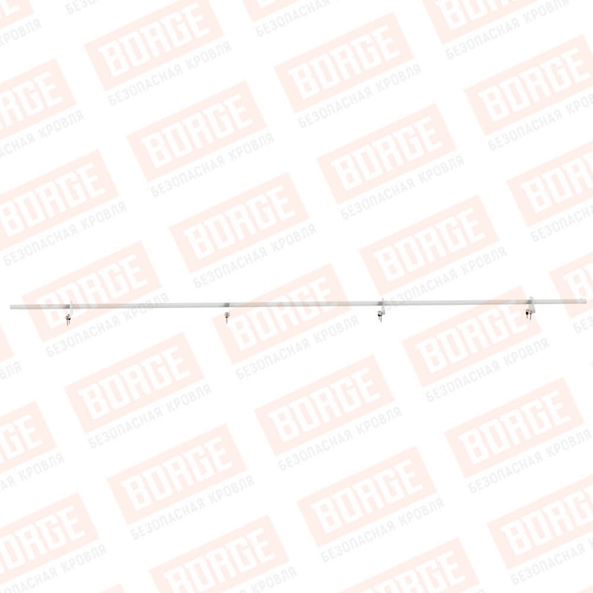 Снегозадержатель однотрубчатый NewLine 3м, D-25мм, 4 опоры, сигнально-белый (RAL 9003)