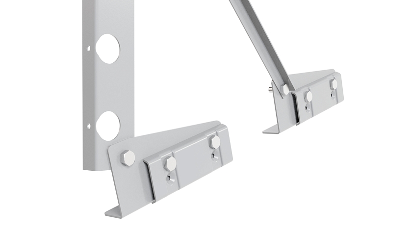 Ограждение кровельное NewLine H-60см, 3м, для фальцевой кровли, сигнально-серый (RAL 7004)