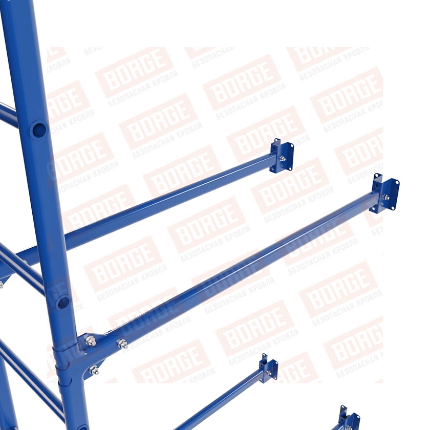 Комплект лестница фасадная BORGE (нижняя секция), 1,8м, сигнально-синий (RAL 5005)