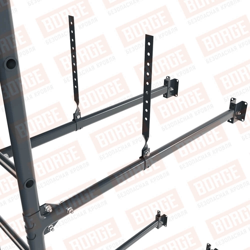 Комплект лестница фасадная BORGE (верхняя секция), 2,7м, антрацитово-серый (RAL 7016)