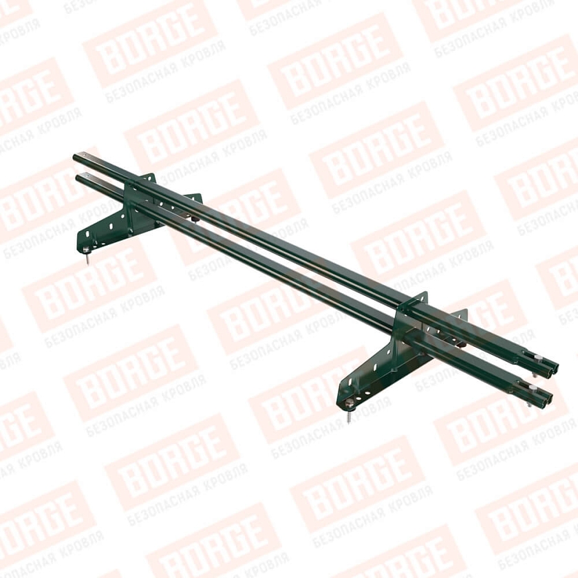 Снегозадержатель трубчатый BORGE 1,5м, 2 опоры, зеленый мох (RAL 6005)