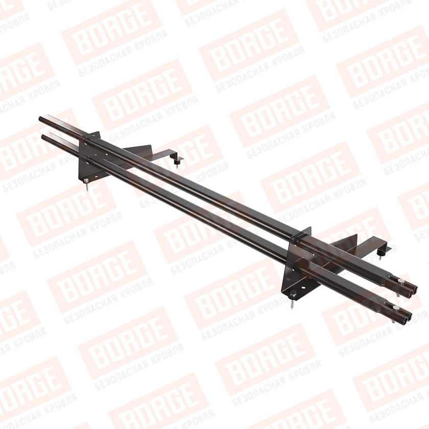 Снегозадержатель трубчатый BORGE 1,5м, 2 опоры, для МЧ с выс. ступ., окрашенный (NL-807), 400мм