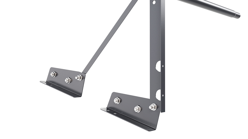 Ограждение кровельное NewLine H-60см, 3м, для фальцевой кровли, серый графит (RAL 7024)