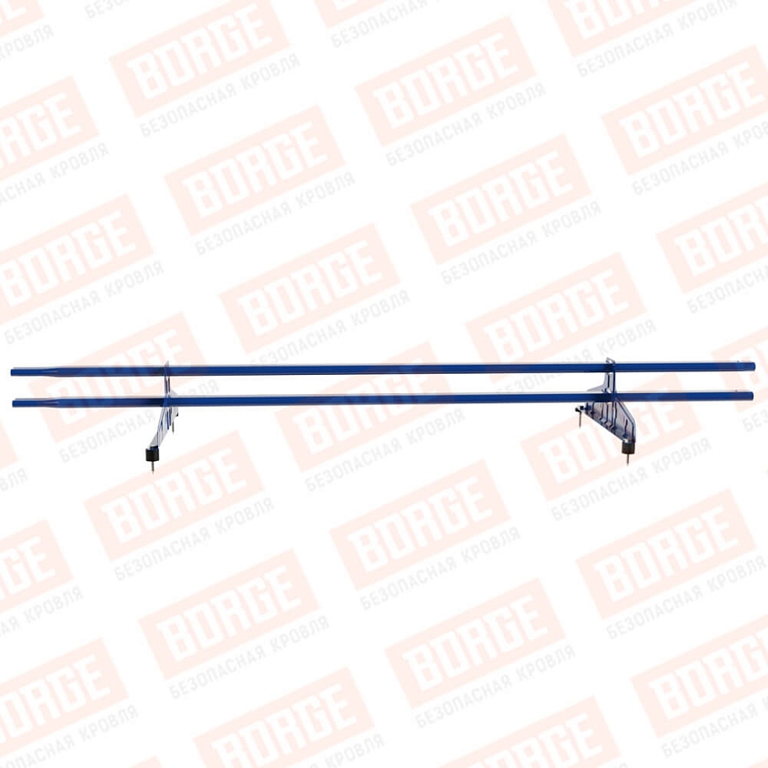 Снегозадержатель трубчатый Русский Рубеж 20х40мм, 1,5м, 2 опоры, сигнально-синий (RAL 5005)