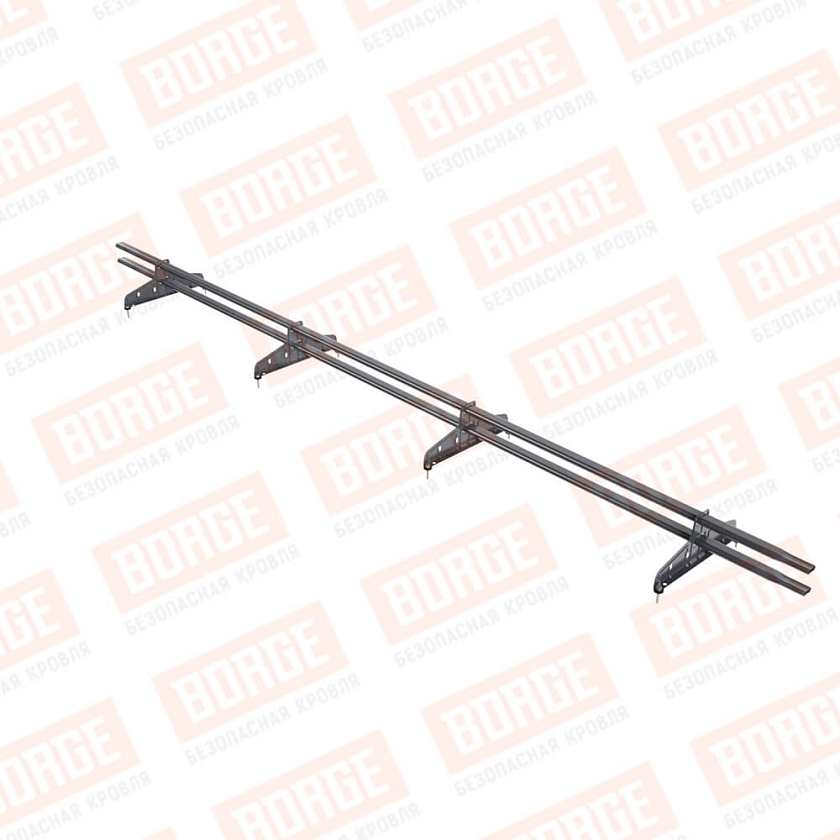 Снегозадержатель трубчатый Русский Рубеж 20х40мм, 3м, 4 опоры, серый графит (RAL 7024)