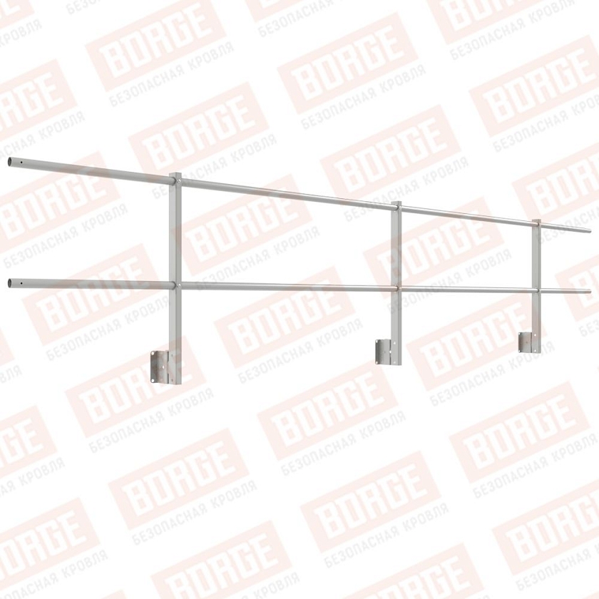 Ограждение парапетное NewLine H-60см, 3м, бело-алюминиевый (RAL 9006)