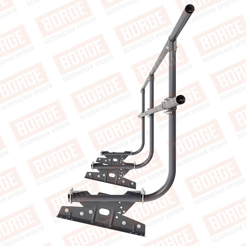 Ограждение кровельное BORGE H-90см, 3м, для фальцевой кровли, серый графит (RAL 7024 matt)