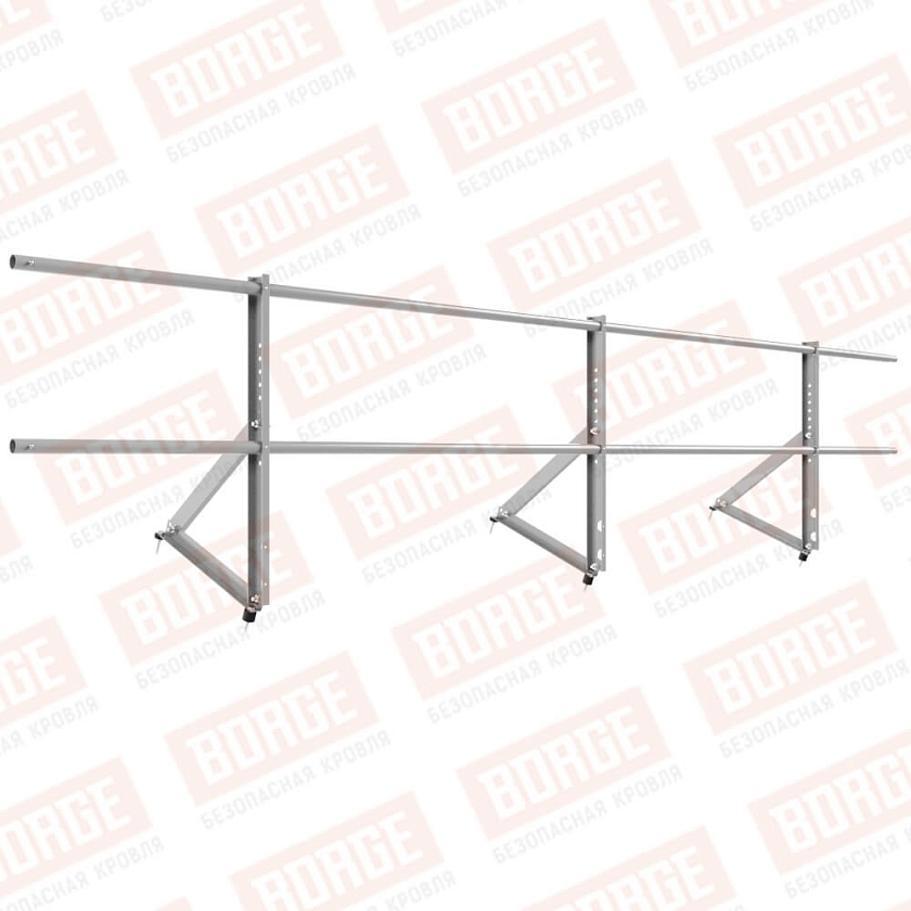Ограждение кровельное Русский Рубеж H-60см, 3м, сигнально-серый (RAL 7004)