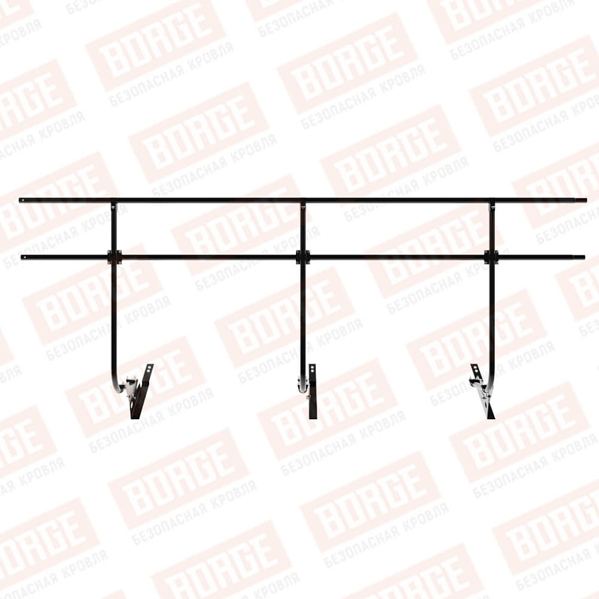 Ограждение кровельное BORGE H-120см, 3м, для композитной черепицы, чёрный (RAL 9005 matt)