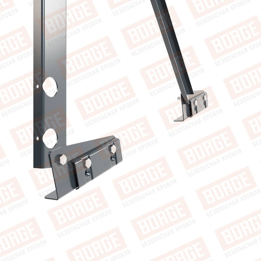 Ограждение кровельное Русский Рубеж H-90см, 3м, для фальцевой кровли, антрацитово-серый (RAL 7016)