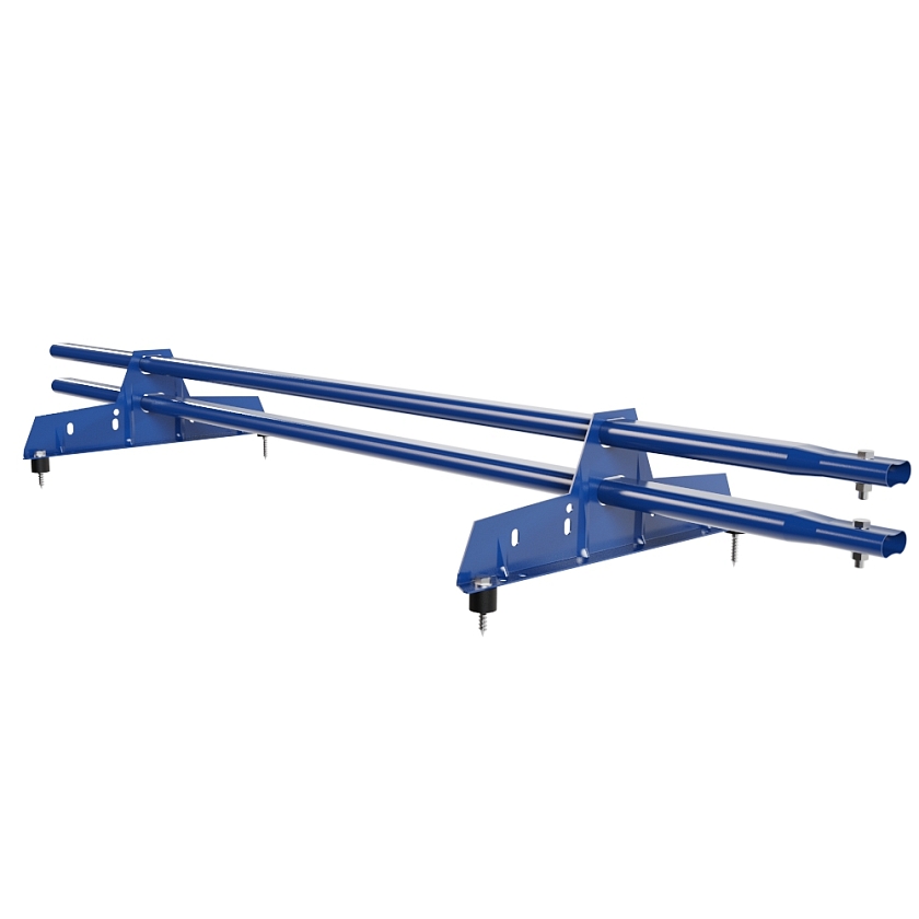 Снегозадержатель трубчатый Русский Рубеж 25х45мм, 1,5м, 2 опоры, сигнально-синий (RAL 5005)