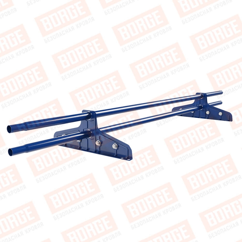 Снегозадержатель трубчатый Русский Рубеж D-25мм, 1,5м, 2 опоры, для фальц. кров., сигнально-синий (RAL 5005)