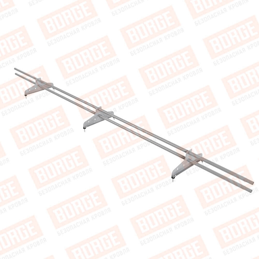 Снегозадержатель трубчатый NewLine 3м, D-25мм, 3 опоры, сигнально-серый (RAL 7004)