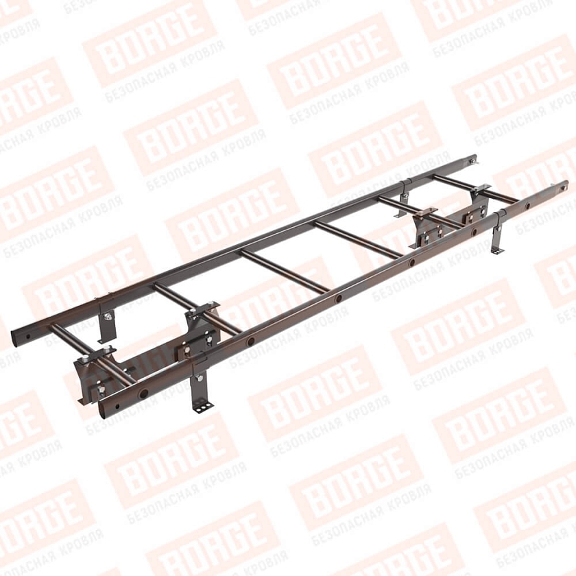 Комплект лестница кровельная BORGE 1,8м, для фальцевой кровли, серо-коричневый (RR 32)