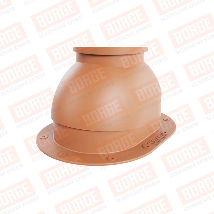 Труба вентиляционная Viotto, для готовой мягкой и фальцевой кровли, d-110мм, h-550мм, утепленная, терракотовый (RAL 8004)