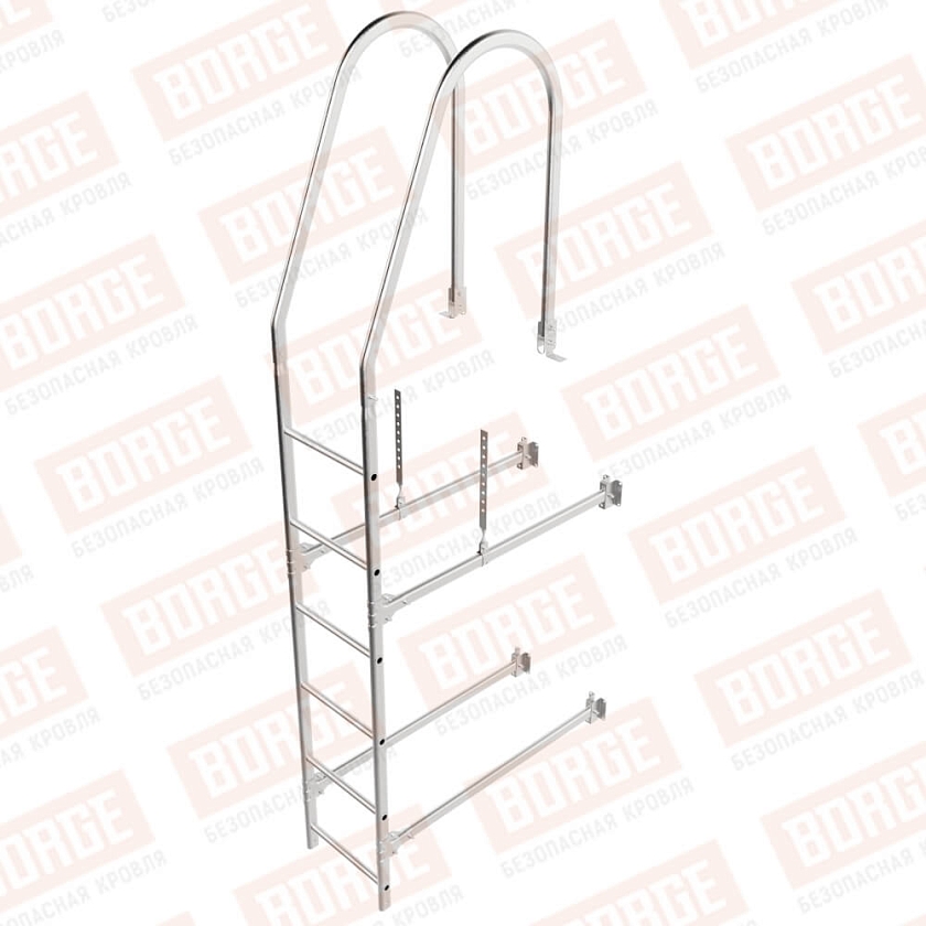Комплект лестница фасадная BORGE (верхняя секция), 1,8м, цинк