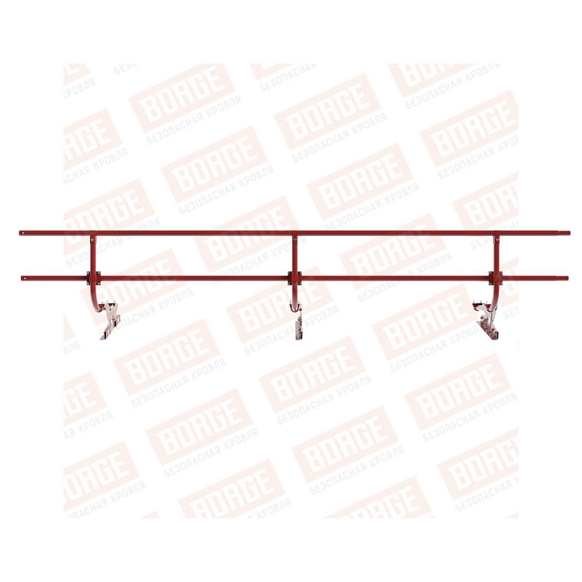 Ограждение кровельное BORGE H-60см, 3м, для фальцевой кровли, коричнево-красный (RAL 3011)