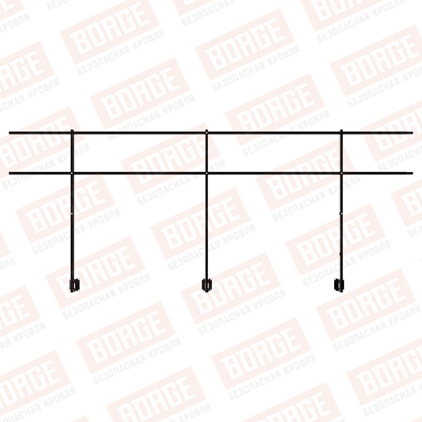 Ограждение парапетное NewLine H-120см, 3м, чёрный (RAL 9005)