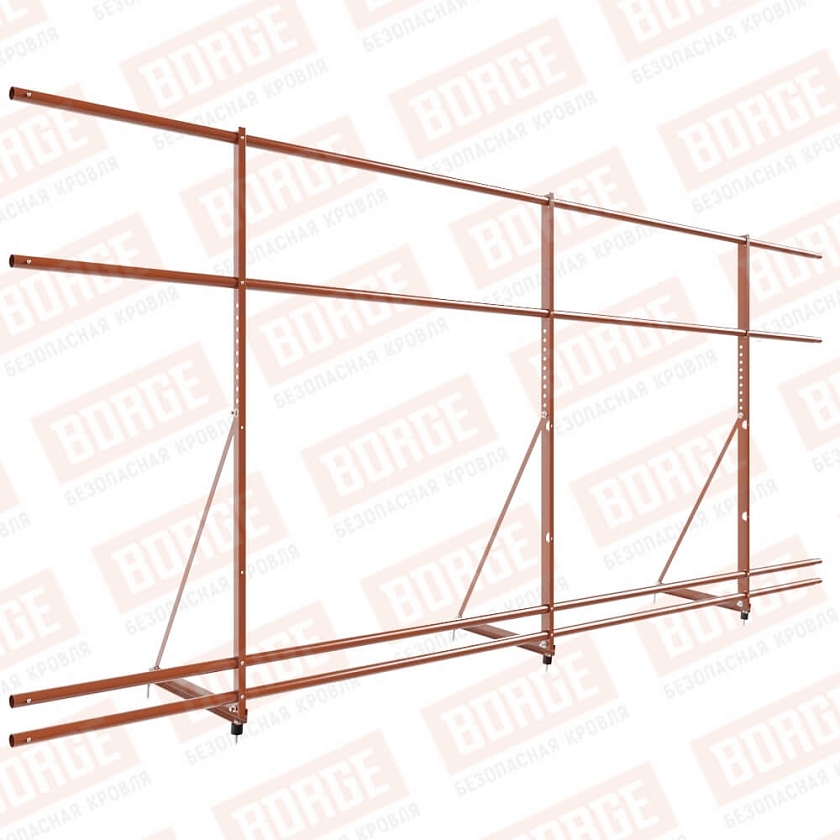 Ограждение декоративное NewLine H-120см, 3м, терракотовый (RAL 8004), с двумя доп. трубами