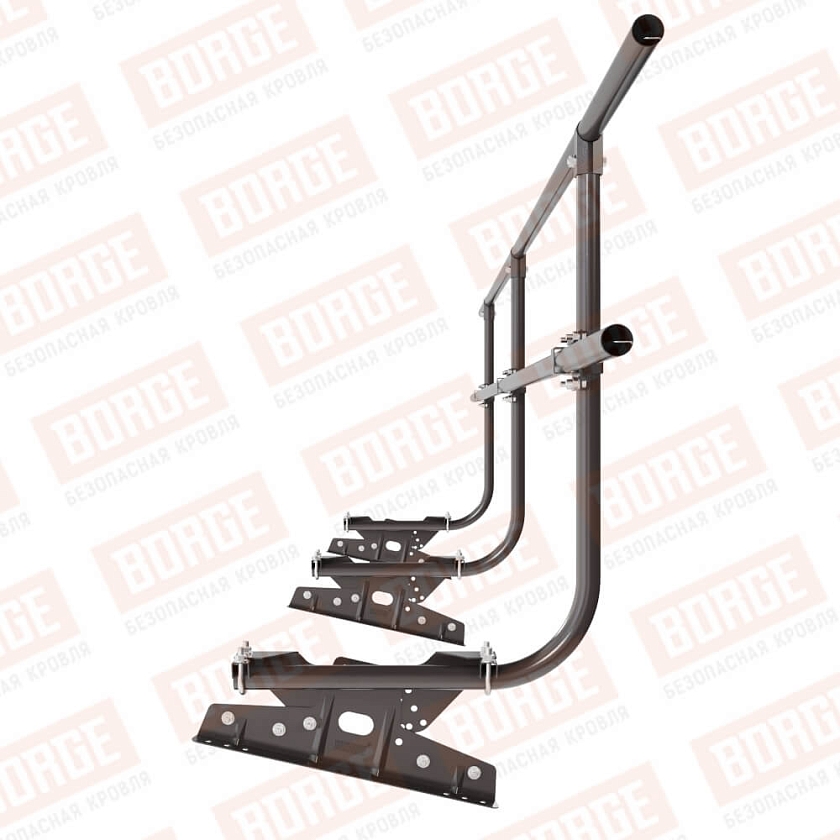 Ограждение кровельное BORGE H-90см, 3м, для фальцевой кровли, серо-коричневый (RR 32)