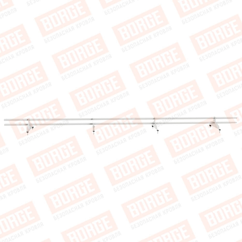 Снегозадержатель трубчатый NewLine 3м, 20х40мм, 4 опоры, сигнально-белый (RAL 9003)