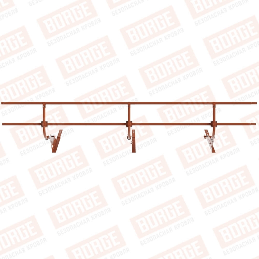 Ограждение кровельное BORGE H-60см, 3м, для композитной черепицы, терракотовый (RAL 8004)