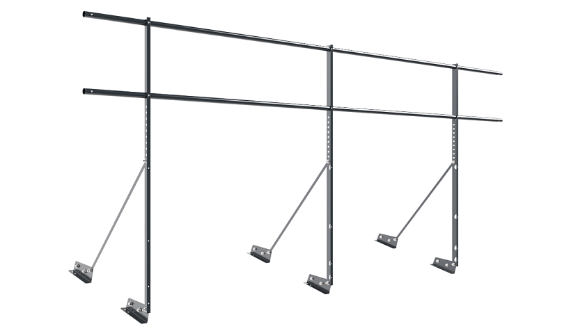 Ограждение кровельное NewLine H-120см, 3м, для фальцевой кровли, антрацитово-серый (RAL 7016)