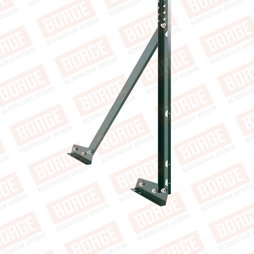 Ограждение кровельное Русский Рубеж H-120см, 3м, для фальцевой кровли, зеленый мох (RAL 6005)