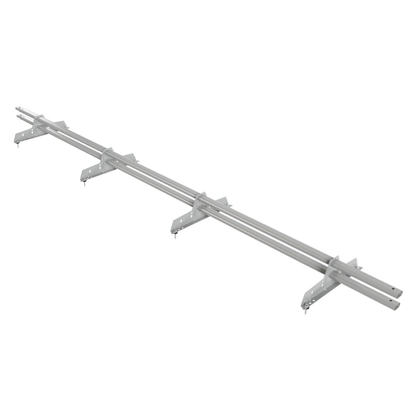 Снегозадержатель трубчатый Русский Рубеж 25х45мм, 3м, 4 опоры, бело-алюминиевый (RAL 9006)