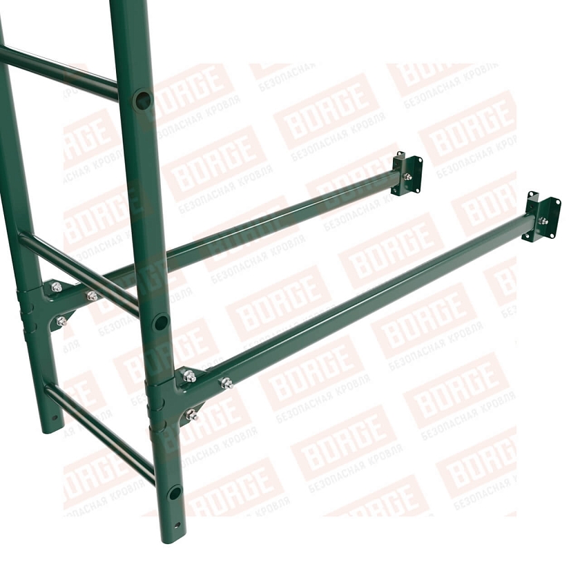 Комплект лестница фасадная BORGE (нижняя секция), 1,8м, зелёный мох (RAL 6005)