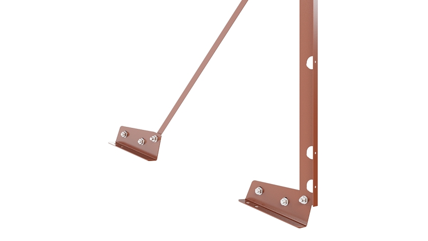 Ограждение кровельное NewLine H-90см, 3м, для фальцевой кровли, терракотовый (RAL 8004)