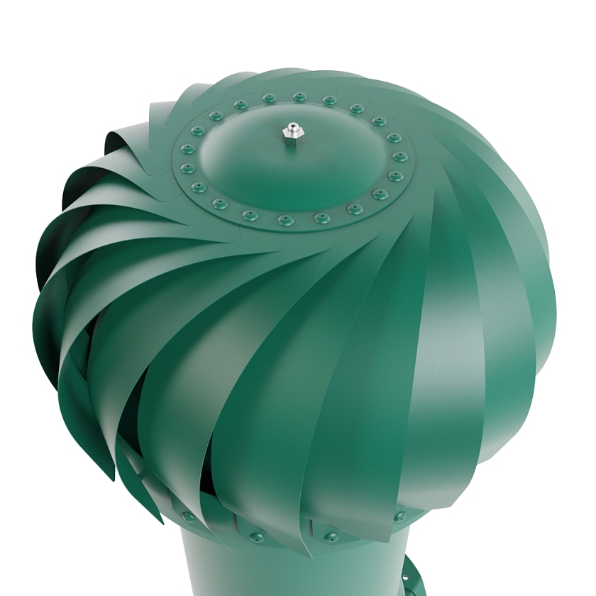 Роторная вентиляция Viotto, для МЧ Каскад, d-110мм, утепленная, зелёный мох (RAL 6005)