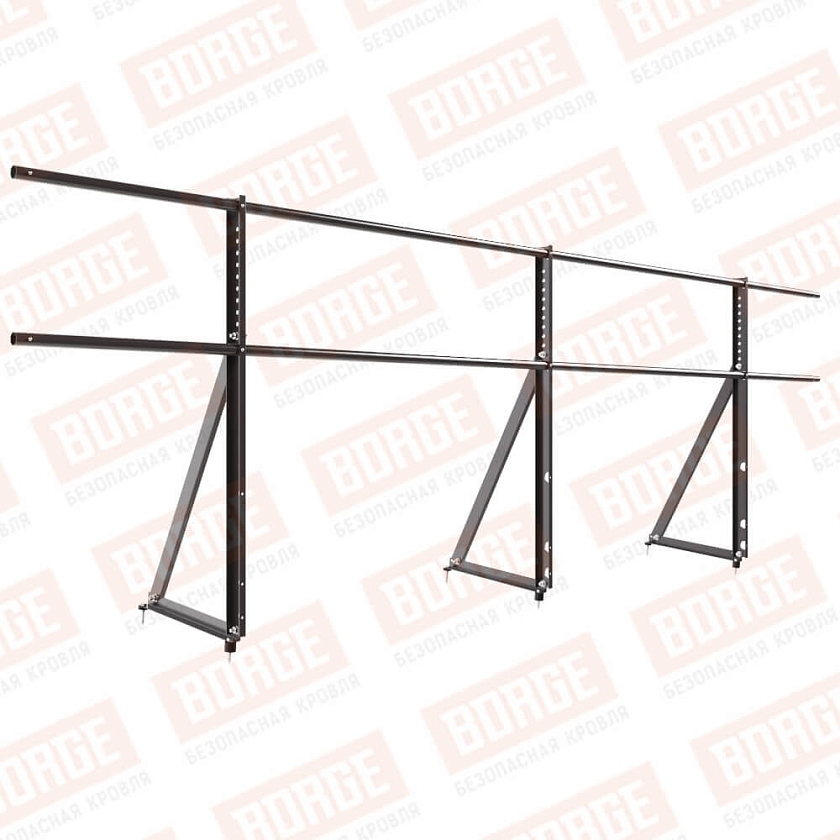 Ограждение кровельное Русский Рубеж H-90см, 3м, серо-коричневый (RR 32)