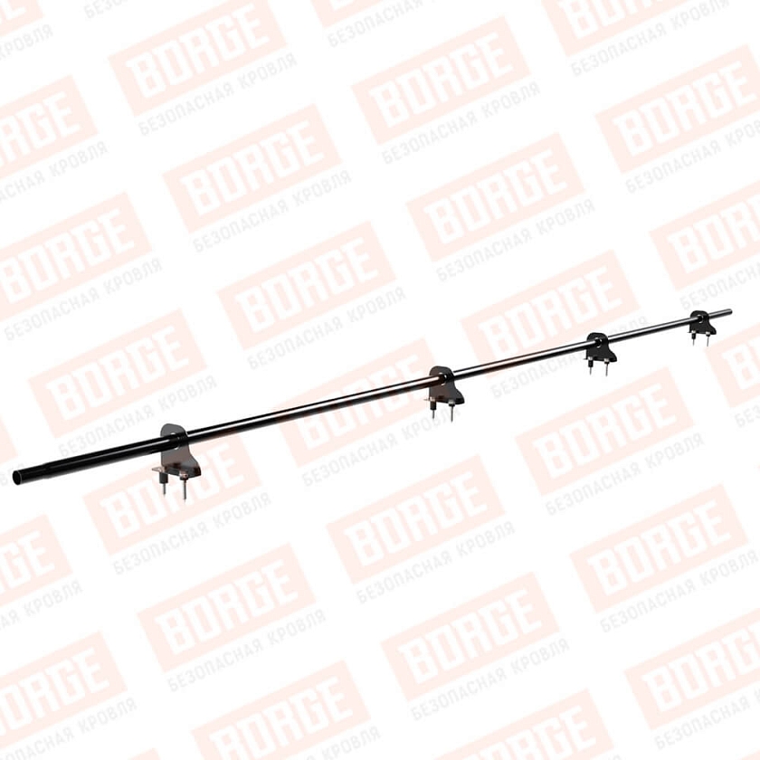 Снегозадержатель однотрубчатый NewLine 3м, D-25мм, 4 опоры, чёрный (RAL 9005)