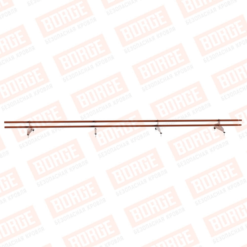 Снегозадержатель трубчатый NewLine 3м, D-25мм, 4 опоры, терракотовый (RAL 8004)