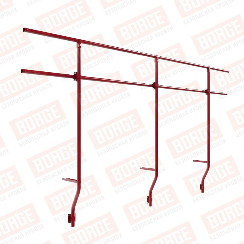 Ограждение парапетное BORGE H-120см, 3м, рубиново-красный (RAL 3003)