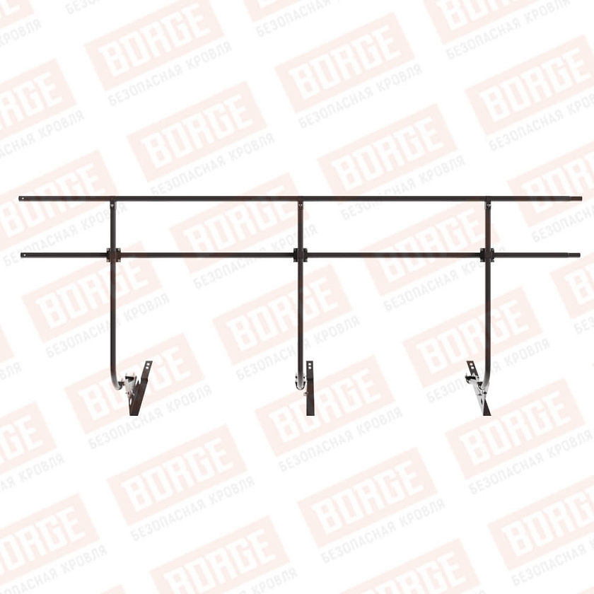 Ограждение кровельное BORGE H-120см, 3м, для композитной черепицы, серо-коричневый (RAL 8019 matt)
