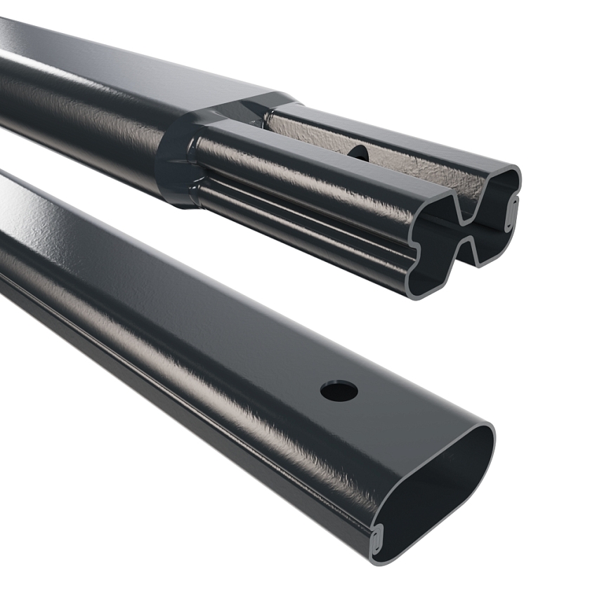 Труба снегозадержателя Русский Рубеж 45х25х3000, антрацитово-серый (RAL 7016)